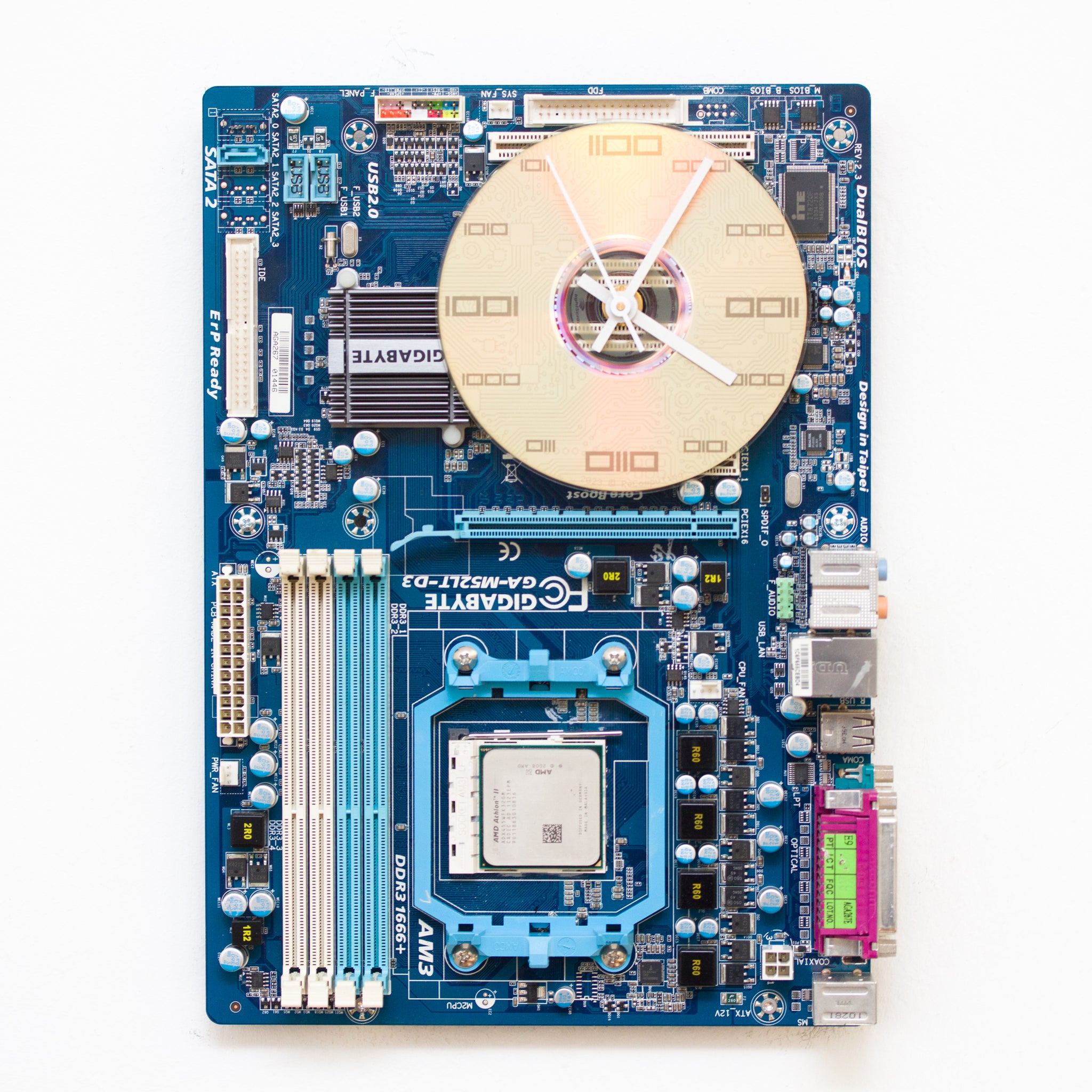 Geeky Wall Clock made with blue Circuit Board