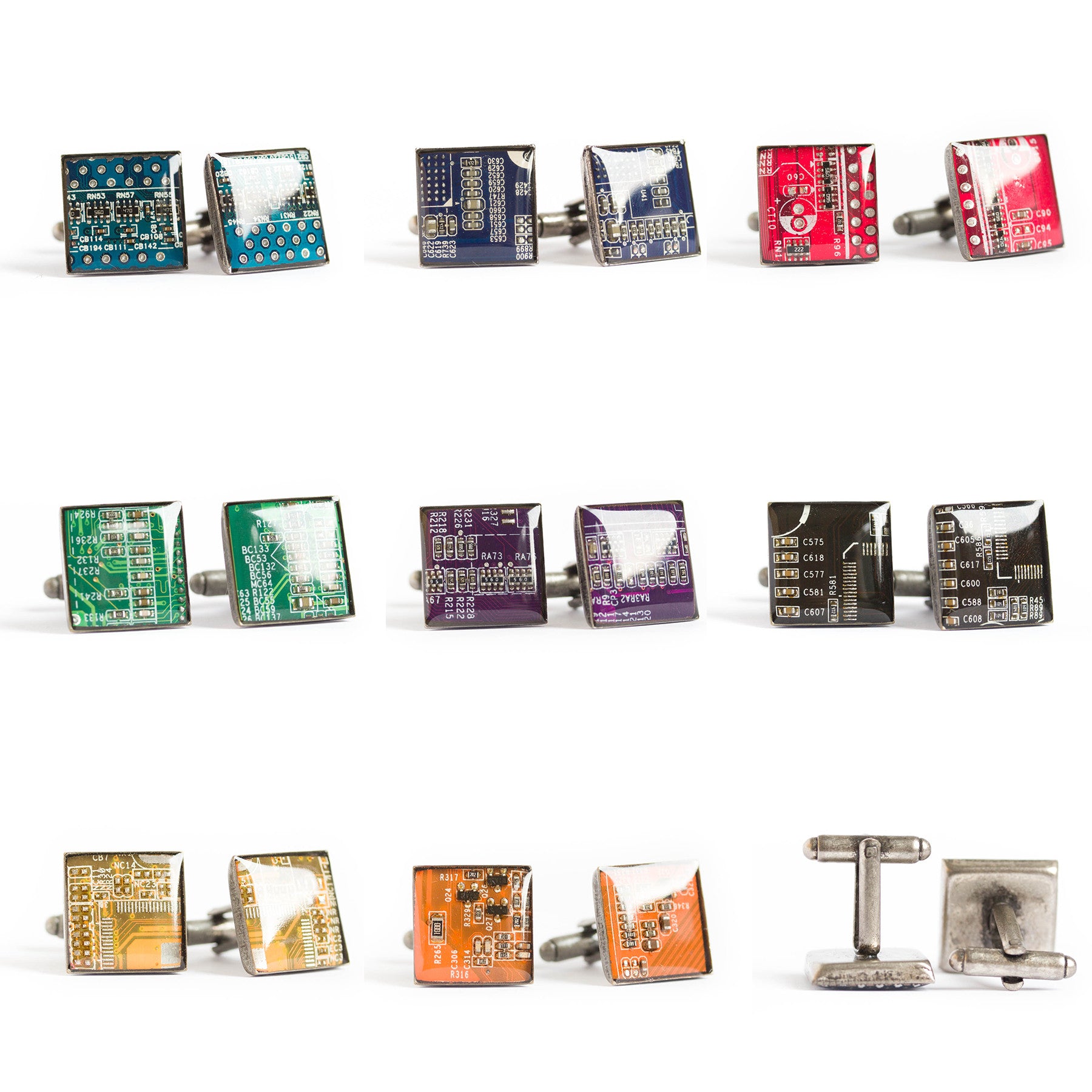 Square Circuit board Cufflinks 